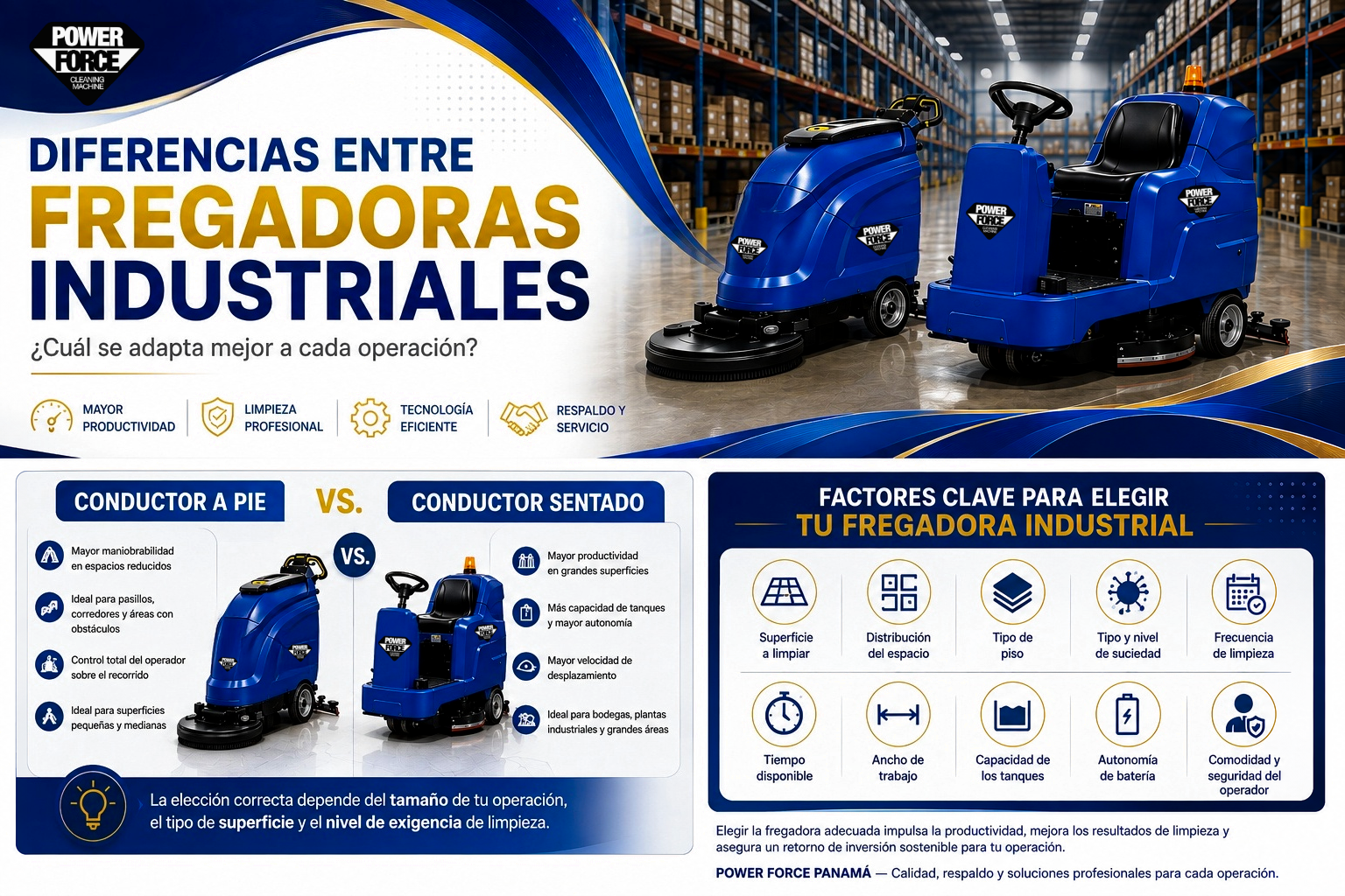 Diferencias entre fregadoras industriales: ¿Cuál se adapta mejor a cada operación?